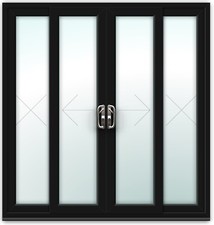 Sliding Patio Door 4-pane / uPVC / White / Black / Grey / FREE DELIVERY UK MADE 