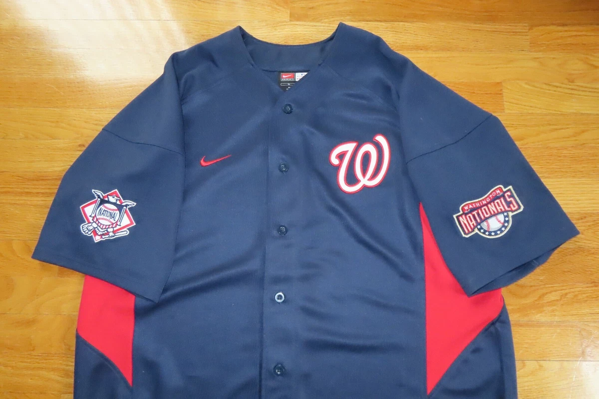 Nike Label - WASHINGTON NATIONALS Button-Down (XL) Baseball Jersey w/ Patch