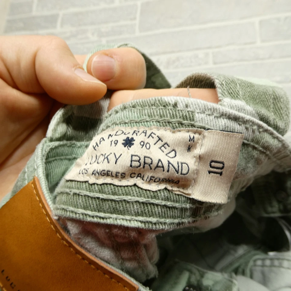 Pantalones Cortos Lucky Brand Talla Jóvenes Niñas 10 Verde Lona Camuflaje Dobladillo Crudo Foto 3 de 4