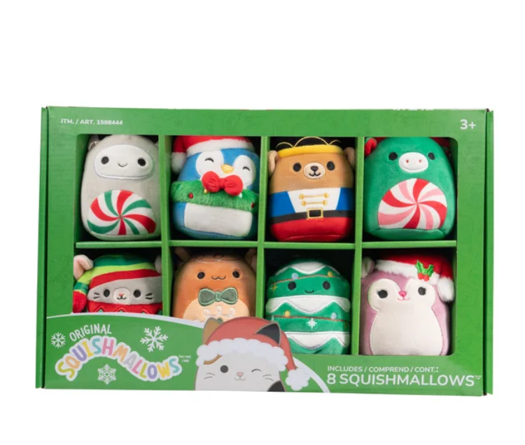 Original Squishmallows Winter Ornament Collection Plush 8 Pack Set