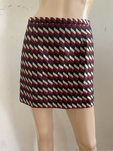 CHRISTOPHER KANE Red Black Gold Silk Mini Skirt UK 8 US 4 EU 36 S PERFECT RARE - Bild 3 von 18