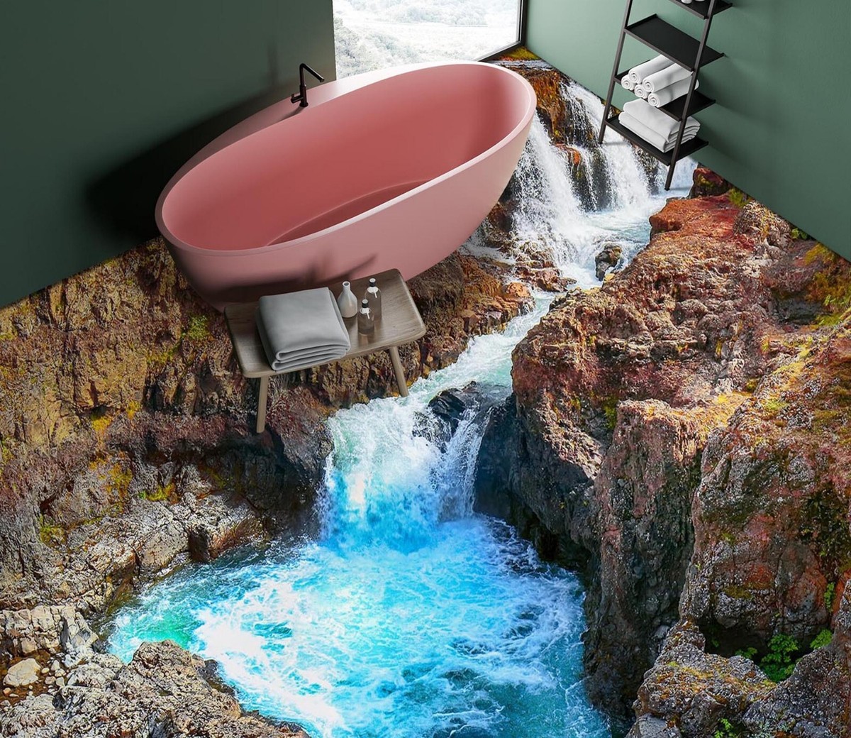 3D Stone River SKE659 Floor WallPaper Print Decal Epoxy Floor Deco