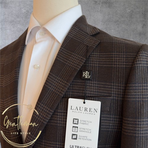 $295 RALPH LAUREN Mens Blazer Sport Coat Two Button Jacket 38R Strech Brown Suit - Picture 5 of 13