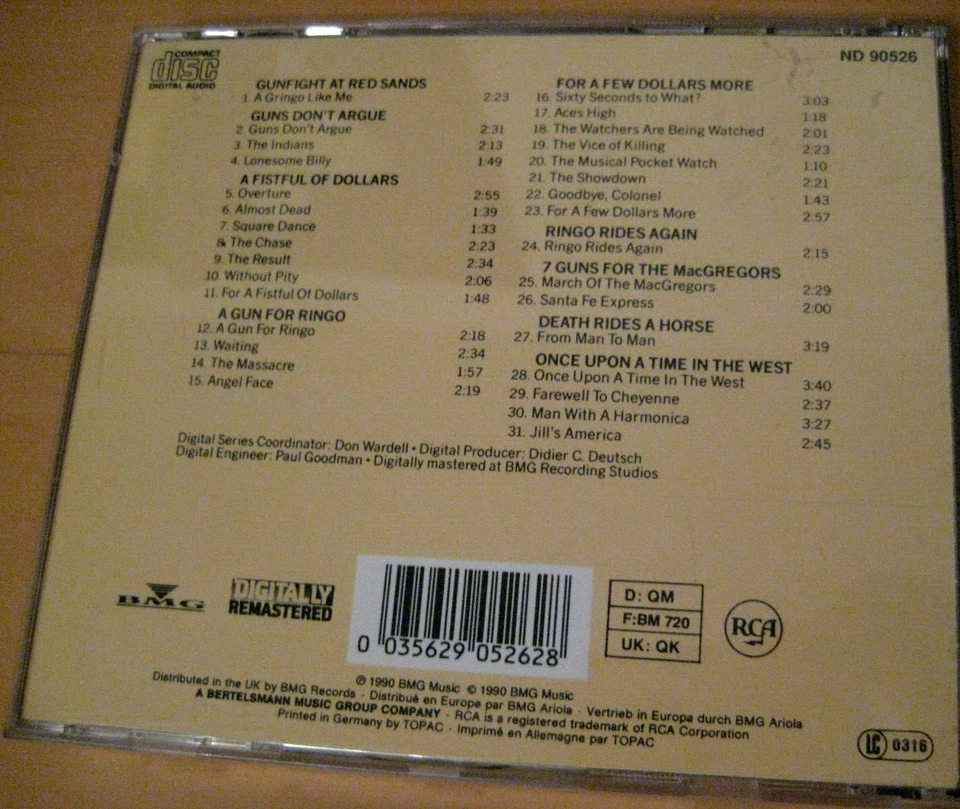 The Legendary Italian Westerns Film Composers Series II Ennio Morricone 1990 CD - Bild 2 von 2