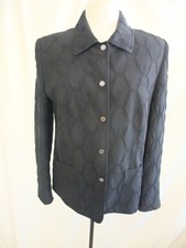 Ladies Jacket Gelco Uk 12 Black Textured Viscose/polyester, Lined But Light 7162