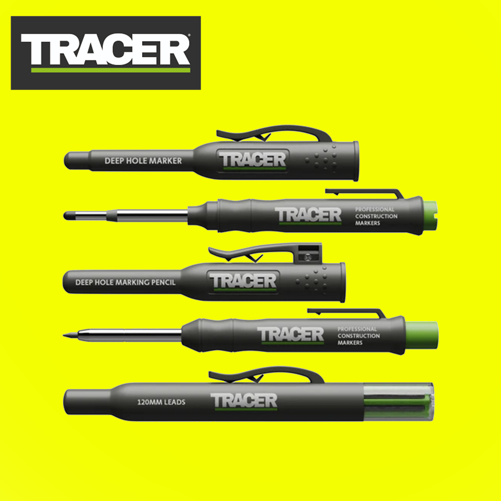 Tracer AMK3 Deep Hole Construction Pen and Permanent Marker Set