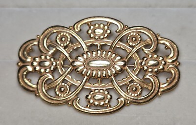 Vintage Estate signed Miriam HASKELL Filigree Brooch Pin