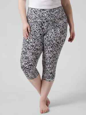 Athleta Elation Capri-Ocelot Spot Black-Size 1X-NWT