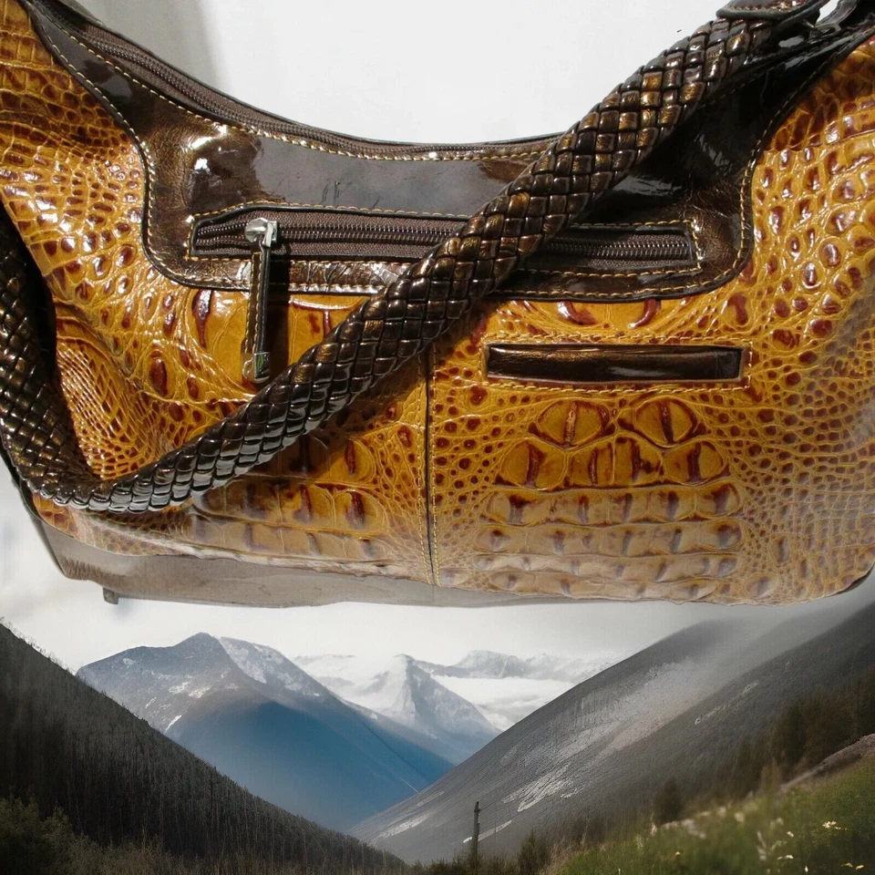  BOLSO DE HOMBRO HOBO DE CUERO COCODRILO MADI CLAIRE BONITO BOLSO GRANDE Foto 4 de 4