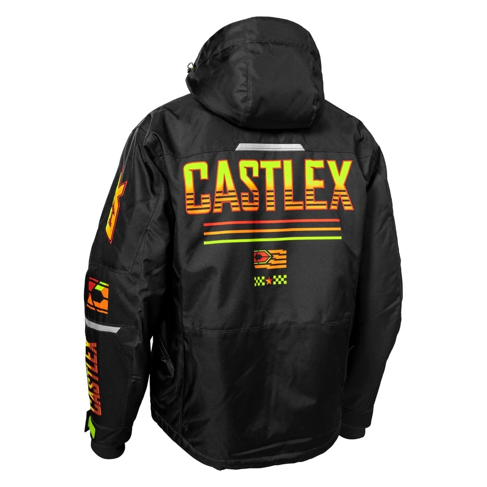 Chaqueta de moto de nieve Castle X Strike G7 para hombre negra/alta visibilidad/naranja M-3XL Foto 2 de 2