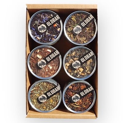 Old Barrel Tea Company Colorado Tea Box With 6 Unique Flavor Tins Sample Kit