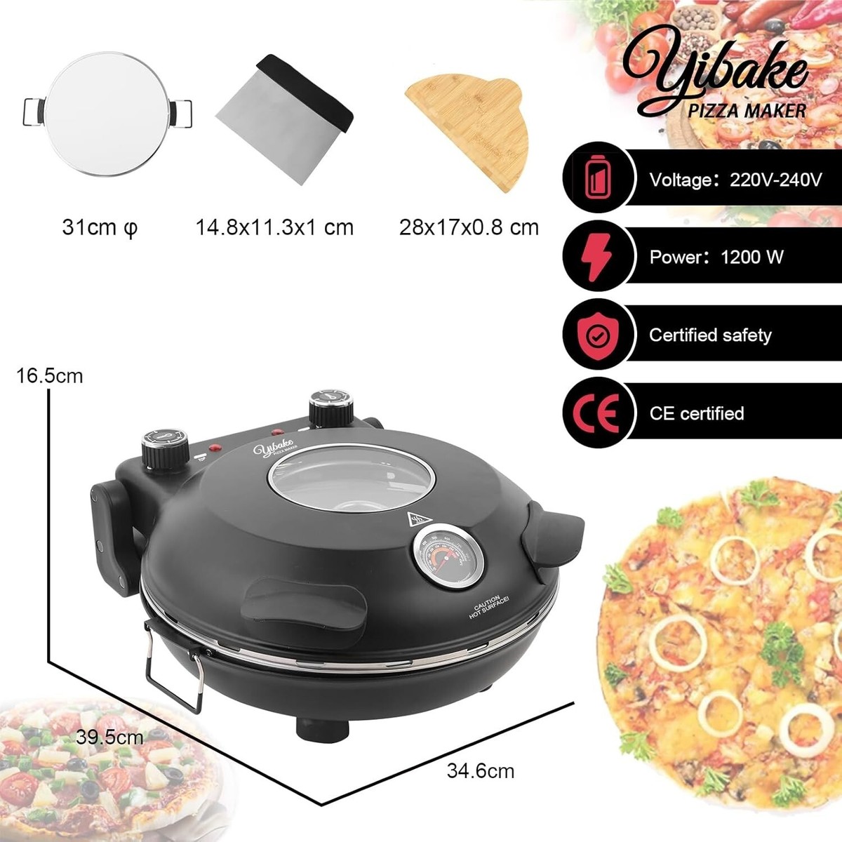 Test du four à pizza électrique YIBAKE : cuisson rapide à 420°C