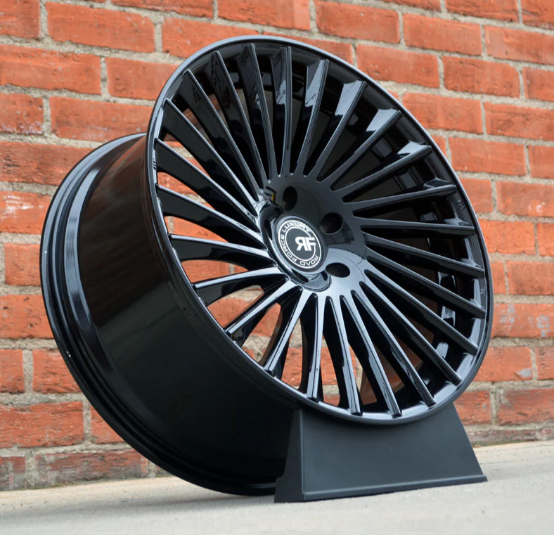 22” RF23 GLOSS BLACK CONCAVE WHEELS RIMS FOR BENTLEY CONTINENTAL GT 22X9 &10.5