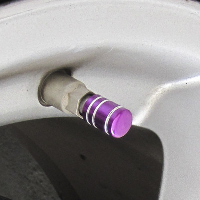 4pcs Purple Smooth round Rubber Ring Seal Air Seal Wheel Rim Dust Tire Valve Cap