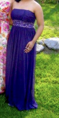 open lace back dress Ladivine CD340 Size 10 Nova Purple Long Satin Overskirt Prom Dress Formal Pageant Gown Fitted Ruched