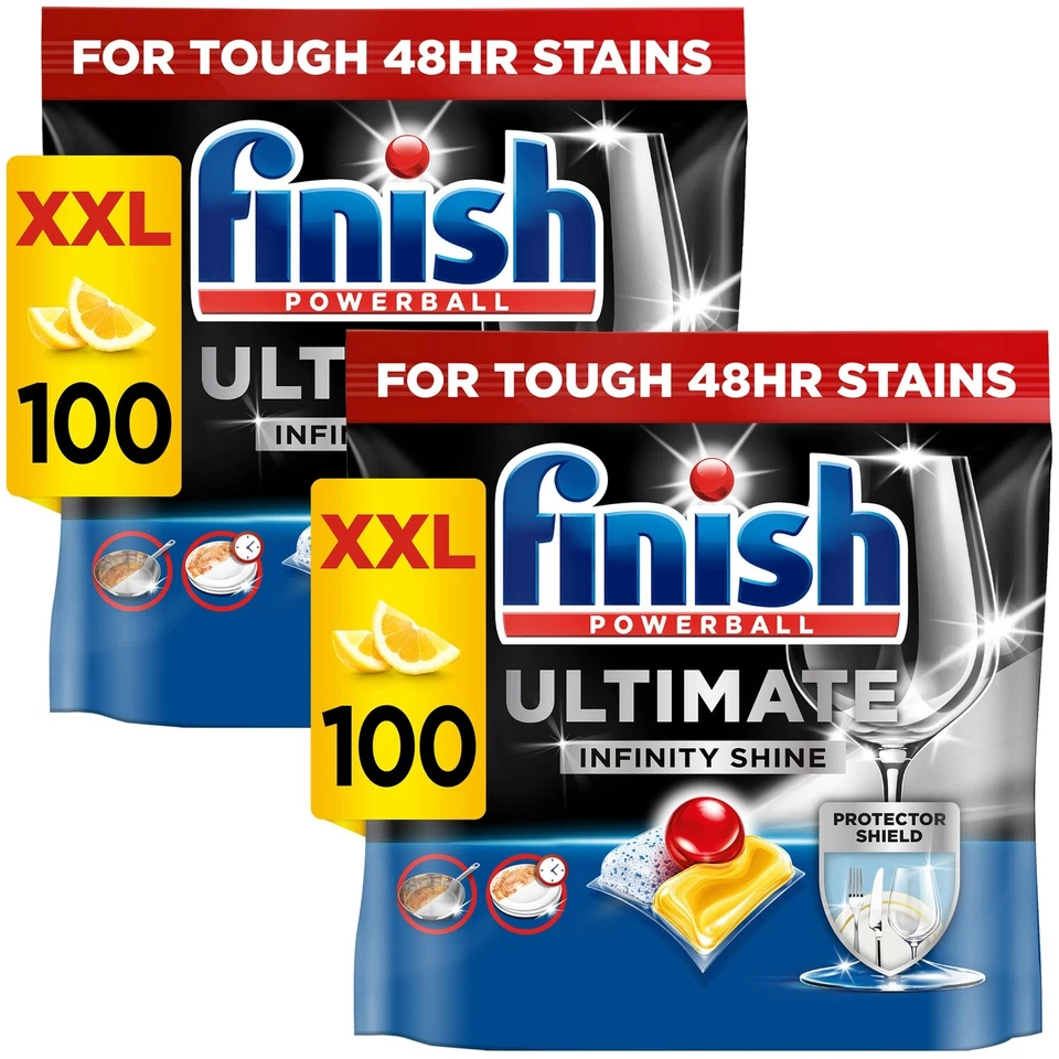 Finish Ultimate Infinity Shine Dishwasher Tablets | Lemon | 200 Tabs - Image 2 of 4