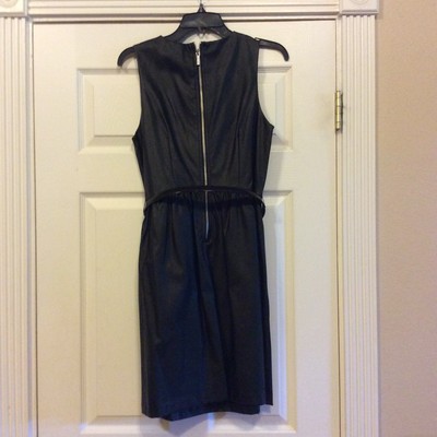 michael kors faux leather dress NWT Michael Michael Kors Short Sleeve Faux Leather Sheath Dress Black Womens 2