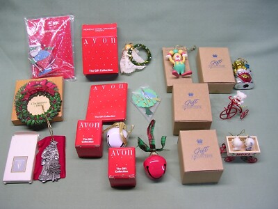 11 Different Avon Christmas Ornaments, Avon Gift Collection 1990's NOS