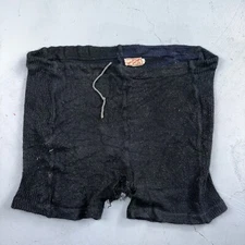 VTG 50s 60s Lasley Knitting Co Wool Letterman Navy Black Shorts Rare Swim Trunks