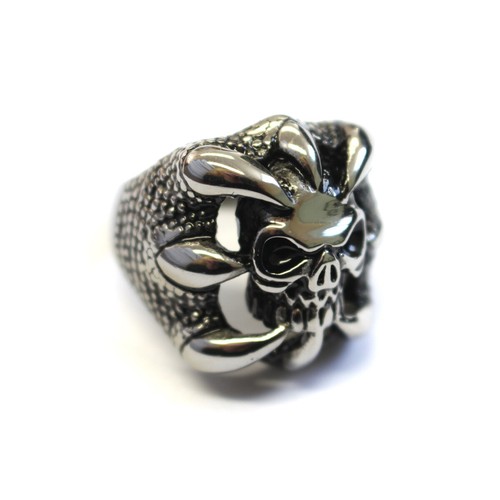 Stainless Steel Skull Rings Men's Large Big Metal Gothic Biker Punk Ring - Picture 11 of 21