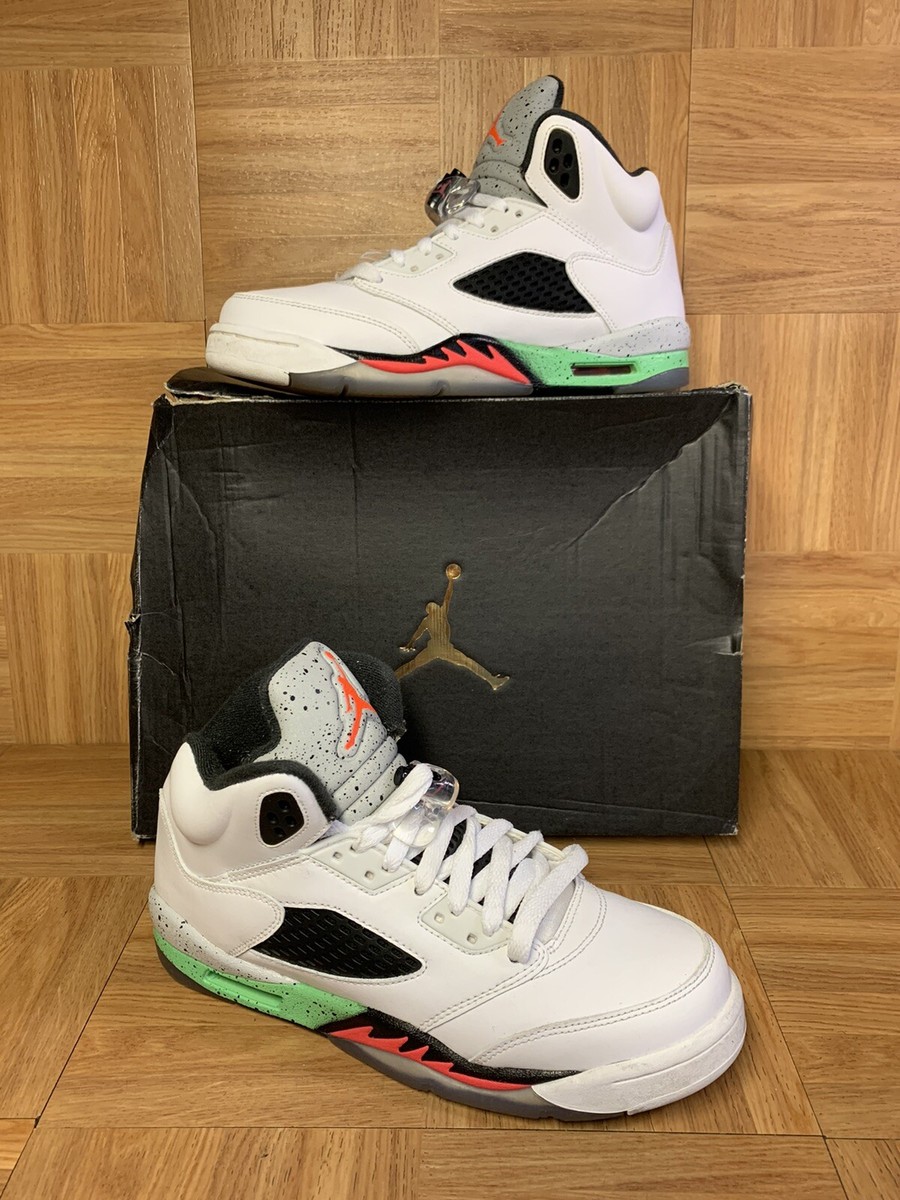RARE🔥 Nike Air Jordan 5 V Retro GS 7Y Poison Green Infrared