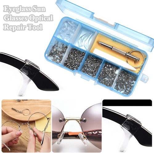 Spectacle Repair Kit Nose Tab Sunglasses Eyeglass Screw Screwdriver