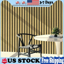 Wood Grain Plank Panel Wallpaper Stick Self Adhesive Wood Slat Wall Paper US