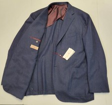  2295 New Luciano Barbera WOOL HOPSACK Sport Coat Blazer Men's US 50 EU 60 Blue