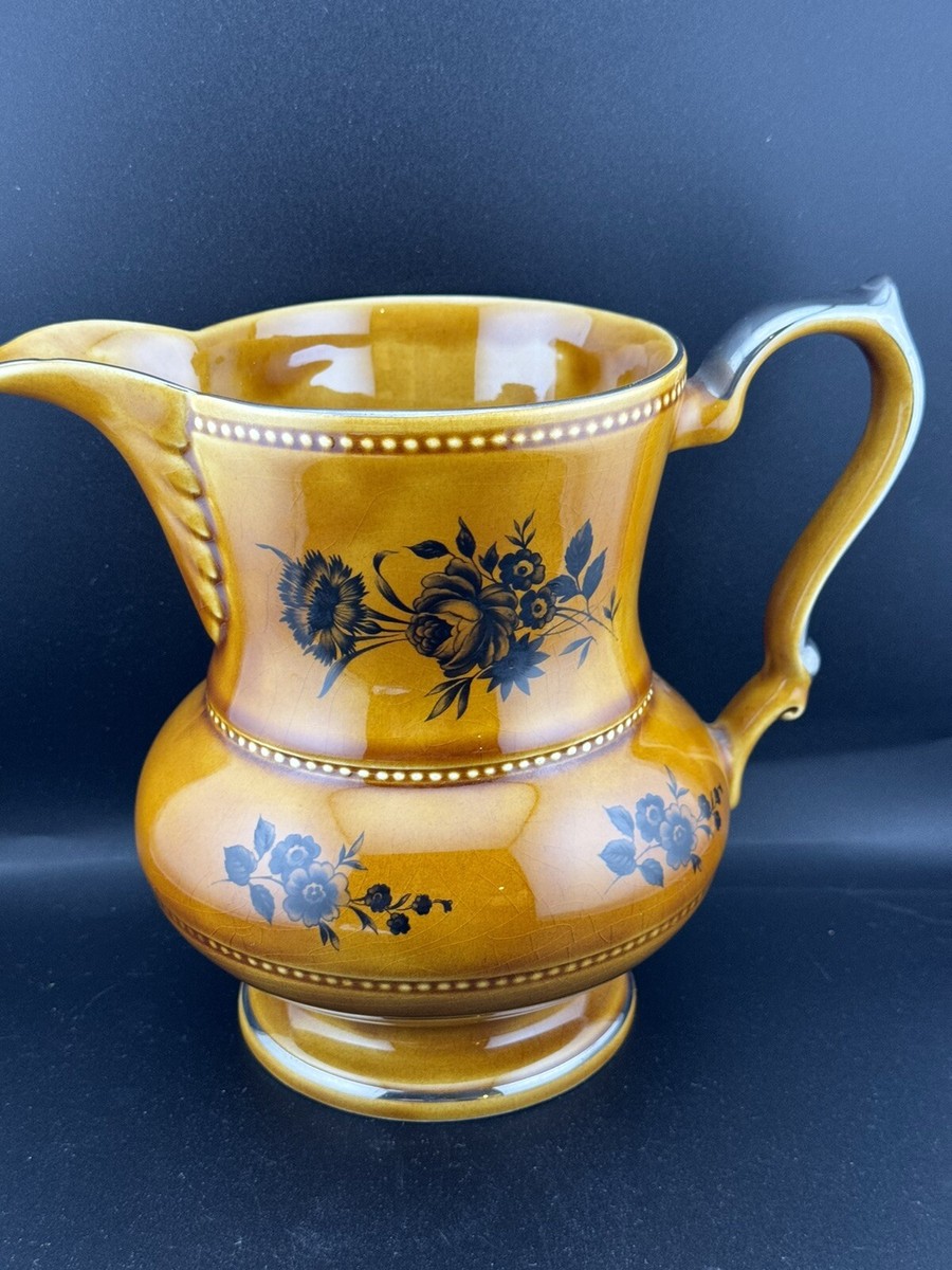 英国 Lord Nelson Pottery ヴィンテージ ジャグ ピッチャー 陶器 水差し フラワーベース 花瓶 食器 ロード ネルソン イギリス 95896 Vintage Lord Nelson Pottery, England 7 in tall wide Brown glazed