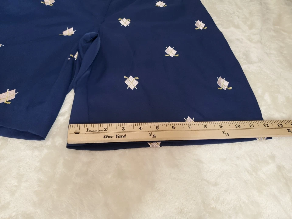 Coral Bay Women's Golf Shorts Navy Blue With Embroidered Print Size 14 - Image 3 of 4
