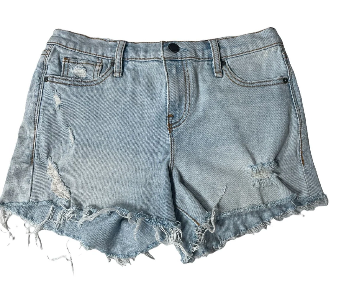 Hudson Gemma Cutoff Distressed Denim Frayed Hem Shorts Size 25 eBay