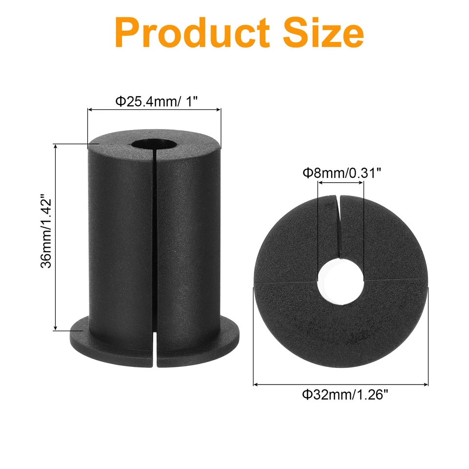 2 Stück Wanddurchführungen für Kabel 1 Zoll Kabel mit 8mm Loch,Silikon Schwarz - Bild 2 von 4