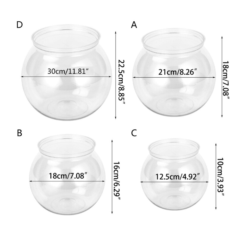 Plastics Fish Bowl Clear Bubble Planter Terrarium for Centerpieces