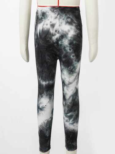 Childrens Age 4-14 Leggings Kids Girls Tie Dye Full Length Pants Skinny Trousers - Picture 44 of 63