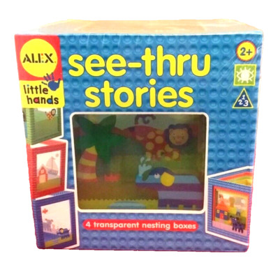 Alex Little Hands See-Thru Stories 4 Transparent Nesting Boxes 2+ Retired New