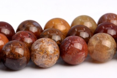 Natural Ocean Fossil Agate Beads Mexico Grade AAA Round Loose Beads 6/8/10/12MM