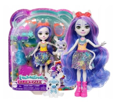 ENCHANTIMALS GLAM PARTY ZEMIRAH ZEBRA DOLL animal deluxe HNV28