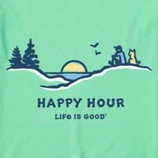 NWT Women's Life is Good Happy Hour Pine Sunset Spearmint Green SS Crusher Tee