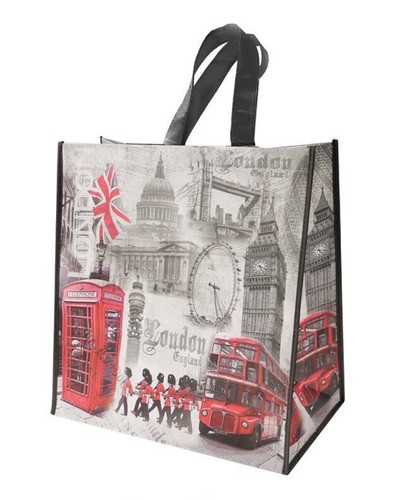 Vintage London große Lebensmittel Strand Mittagessen wiederverwendbare Tasche LP70719 - Bild 2 von 4