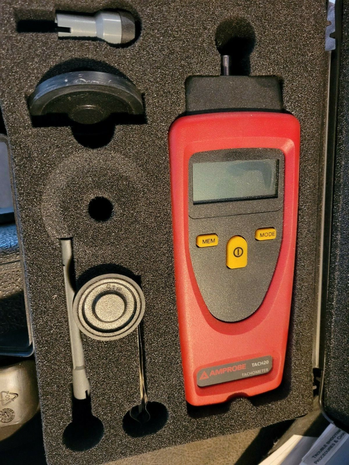 Amprobe Tach20 Digital Handheld Tachometer w/ case and user manual