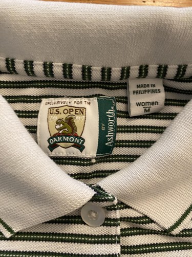 Oakmont U.S. Open Shirt Womens Medium Green White Stripe Golf USGA 2007 Polo - Picture 4 of 11