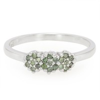 Cavill Ring Sterlingsilber Plattiert 0,19Ct GrüNer Diamant Damen- Echtschmuck