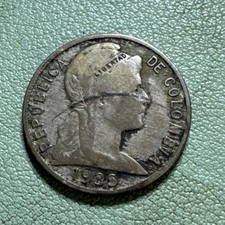 Colombia 5 Centavos 1935, Fine || Vintage South America Coin
