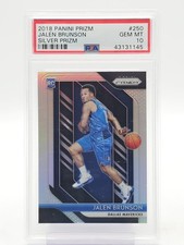 JALEN BRUNSON 2018-19 PRIZM SILVER ROOKIE #250 MAVERICKS PSA 10 Q5786