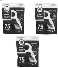 3  Dental Charcoal Oral Flossers & Interdenta...