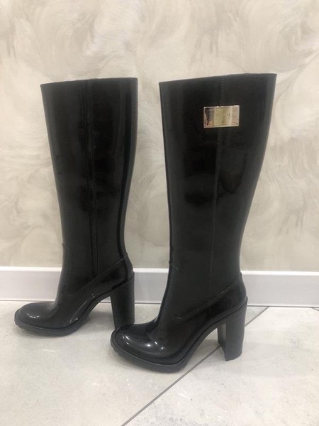 Women Armani Collezioni Boots Black Rubber 36