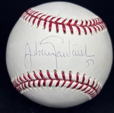 Johan Santana Autographed Baseball with 57 - Mets - Selig OMLB - COA from JSA