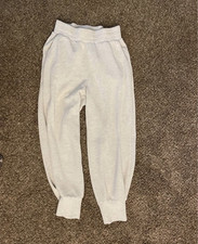 Varley DoubleSoft Relaxed Jogger Pants Ivory S 25" Inseam Elastic Waist Pockets