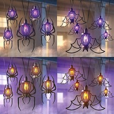 Member's Mark Set of 5 Pre-Lit Hanging Spider or Bat Halloween Lights