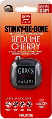 Stinky-Be-Gone Vent Clip Air Freshener, Odor Remover, Ca Scent: Redline Cherry